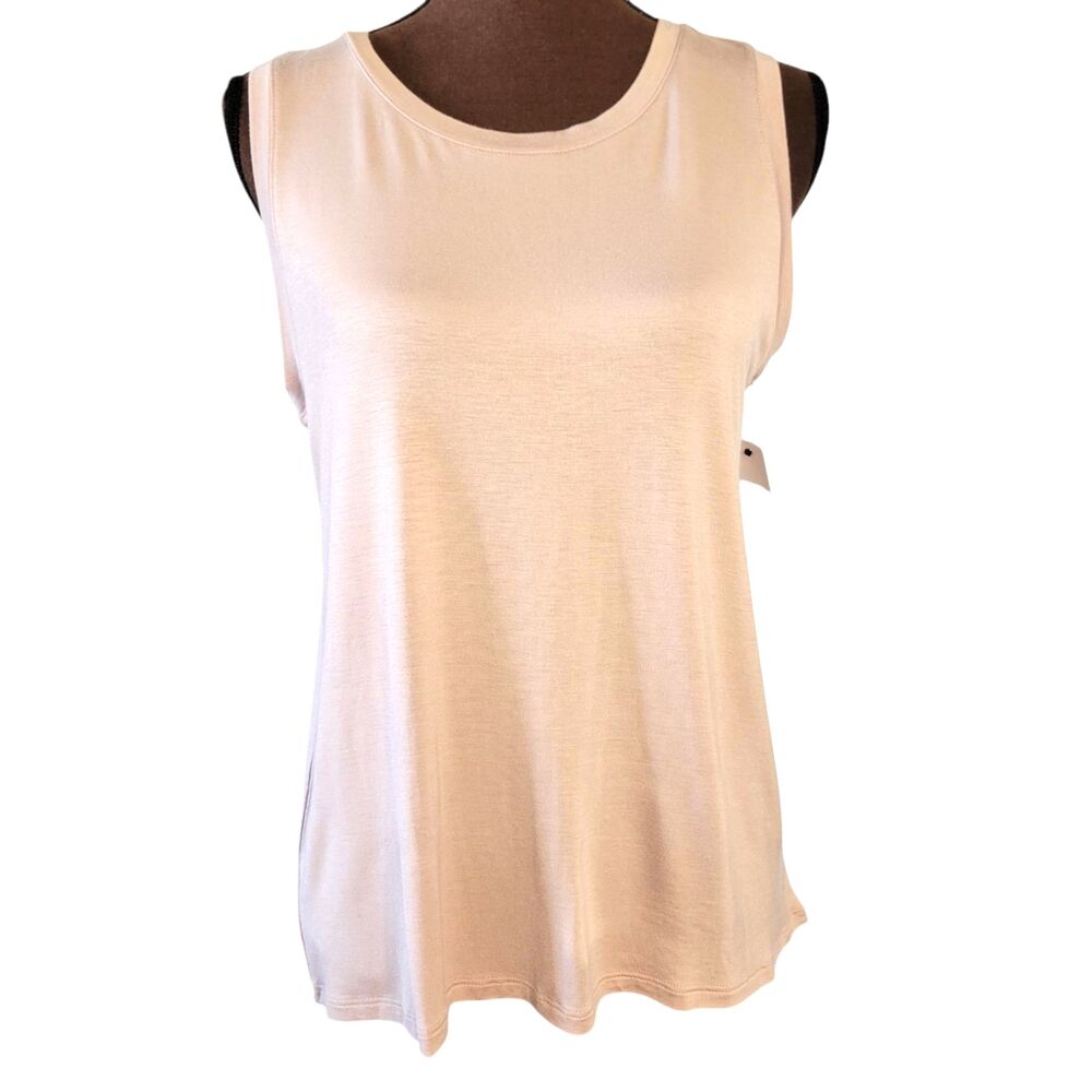 Halogen Womens Tank Top Tan Size M Sleeveless Keyhole Back